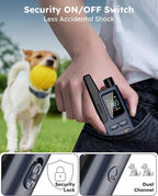 Shock Collar for 2 Dogs - 4200FT Dog Training Collar with Remote IPX7 Waterproof Electric Collar with 4 Training Modes, Security Lock E-Collar for Large Medium Small Breeds(Navy Blue)