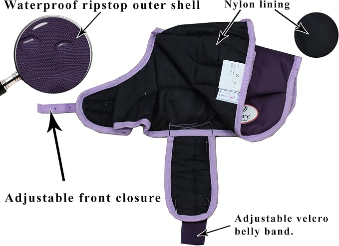 Derby Originals Ruff Pup 1200D Ripstop Waterproof Winter Dog Coat 150g Medium Weight