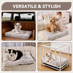 Large Dog Crate Bed, Washable Plush Dog Mat with Thick Cushion Support, Soft Fluffy Dog Pad for Labrador, Golden Retriever, Husky, Boxer, Non-Slip Bottom (Brown, 41.0" L x 27.0" W x 4.0" Th)