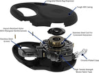 TUG Oval 360° Tangle-Free Retractable Dog Leash with Integrated Waste Bag Dispenser (Small, Black)