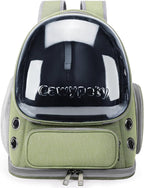 Cawypety Cat Backpack Carrier, Breathable Cat Carrier Large Space Bubble Pet Backpack for Kitty Small Dog up to 15lbs, Transparent & Foldable Pet Carrier for Travel Hiking
