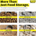 Mighty Tuff 8 lb Pet Food Storage Container with Airtight Lid, Clear | Secure lid clasp helps keep dog and cat food fresh while the clear container simplifies pantry organization.