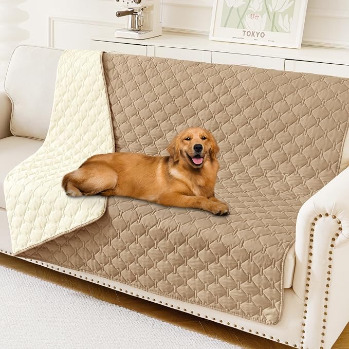 Smiry Waterproof Dog Bed Cover Blanket, Reversible Pet Blanket | Soft Reversible, Washable Leakproof Cats Dogs Couch Cover for Sofa, Couch, Furniture (68x82 Inch)