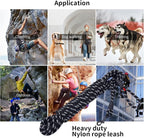 Long Dog Leash for Training 30Ft-Reflective Nylon Rope with Swivel Hook-Recall Agility Lead for Large Small Medium Dogs Outside Walking Hiking-Black Diam 1/2"