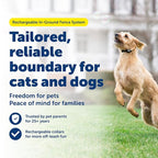 PetSafe Rechargeable In-Ground Fence, Up to 1/3 Acre | Expandable to 25 Acres, Waterproof Rechargeable Collar, 4 Static Levels Plus Tone, Dogs & Cats 5 lb+