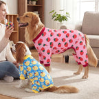XPUDAC 4 Pieces Dog Pajamas for Large Dogs Pjs Clothes Puppy Onesies Outfits for Doggie Duck Shirts Sleeper for Pet Cats Jammies-5X-Large