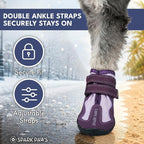 Spark Paws 365 Dog Shoes - All-Season Boots for Winter Snow & Hot Pavement | Water-resistant, anti-slip, stay-on straps - rain, ice & summer booties in one. Reflective; small, medium & large dogs