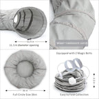 AUOON Cat Tunnel with Bed for Kitten Puppy Rabbit Ferret, Light Grey | 2-in-1 Interactive Cat Toy, with Hanging Ball Toy, Machine Washable Center Pad, 36"L x 36"W x 11.5"H