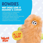 WEST PAW Rowdies Olaf Durable Plush Dog Toy with Reinforced HardyTex Fabric Hand Sewn Seams and Engaging Squeaker for Chewers and Cuddlers - Melon