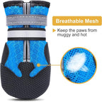 Dimicoo Breathable Dog Boots for Medium Large Dogs,Non-Slip Dog Shoes for Summer Hot Pavement,Lightweight Paw Protector Dog Booties for Outdoor & Indoor Hardwood Floors