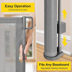 Reinforced 42” Tall x 200” Extra Wide Retractable Gate, Tall Dog Gate with Support Rods, Extra Long Baby Gate for Large Opening Indoor Safety Gate for Doorways Outdoor Garage Gates for Dogs, Gray