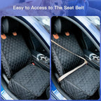 PETICON 2 Pack Pet Car Seat Cover for Front Seat, Captain Chair Seat Cover | Waterproof Pet Seat Protector, Full Protection with Side Flaps, Non-Slip, Large Front Storage Pocket, Fits Cars/Trucks/SUVs