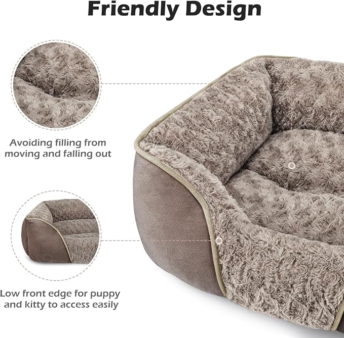 INVENHO XX-Large Dog Bed Rectangle Washable Orthopedic Soft Calming Sleeping Durable Pet Cuddler with Anti-Slip Bottom