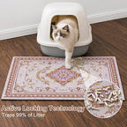 Glittme Cat Litter Mat, 24"x15" Non-Slip Washable Trapping Mat for Cats | Litter Trapping Mat With Thick PVC Coil To Catch Scatter, Soft On Paws And Waterproof Bottom To Protect Floors