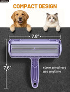 Pet Hair Remover Roller, Reusable Lint Roller for Dog and Cat Hair | Portable Pet Hair Roller with Large Fur Bin for Couches, Bedding, Car, Rugs & Furniture, No Refills or Batteries, Pet Homes