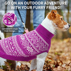 HOMIMP Dog Sweater Argyle - Warm Sweater Winter Clothes Puppy Soft Coat, Ugly Dog Sweater for Small Medium and Large Dogs, Pet Clothing Boy Girl, Purple ML