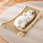 Extra Large 31.5" Cat Scratcher Bed - Sisal-Style Lounge for Indoor Cats | Scratch Pad & Lounge, Modern Wooden Cat Furniture, Protects Sofa & Carpet, for Scratching & Resting, for Large/Multi-Cat Home