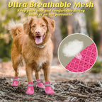 LUCKYPAW Dog Shoes for Large Medium Dogs, Dog Boots for Hot Pavement Size5 | Breathable Paw Protectors for Summer Walking Hiking Winter Snow Outdoor, No Slip Reflective Booties for Hardwood Floor