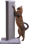 Sopapets Cat Scratching Post 32.7 Inches with Natural Sisal Rope, Sturdy Cat Scratcher for Indoor Cats & Kittens, Hanging Toy Ball, Gray