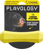 Playology Dog Toys | Squeaky Chew Stick for Dogs | Chicken Scented Medium Fetch Toy | Squeaky Dog Chew Toy