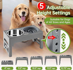 EliteField Elevated Dog Bowls, 2 Stainless Steel Bowls (2-Year Warranty) | 58 oz Bowls, 5 Adjustable Heights, Small to Large Dogs, Foldable, Dishwasher Safe, Anti-Slip Feet