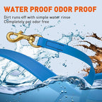 Viper Biothane K9 Working Dog Leash Waterproof Lead for Tracking Training Schutzhund Odor-Proof Long Line with Solid Brass Snap for Puppy Medium and Large Dogs, 10ft Cerulean Blue