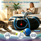 Automatic Cat Toy, Motion Activated Interactive Cat Toy Ball with Cat Tunnel, Hide and Seek Puzzle Game for Indoor Cats Kittens, Interactive Cat Toy to Relieve Boredom