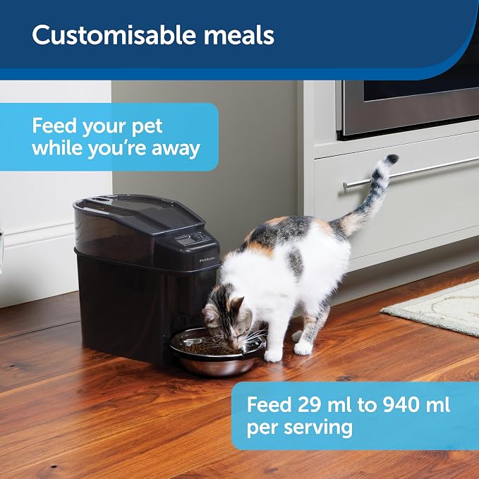 PetSafe Healthy Pet Simply Feed Auto Feeder, Programmable, Holds 24 Cups | Schedules up to 12 Meals/Day, Portions 1/8 to 4 Cups, Slow Release for Fast Eaters, Holds 24 Cups, Battery Operated.