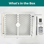 MyPet Petyard Passage: 5.5 Ft. Wide Customizable Folding Dog Playpen with Passage Flap-Door for Indoor/Outdoor. Made in USA. 6-Panel Puppy Playpen. Freestanding Play Pen Dog Gate 26" Tall, Light Gray