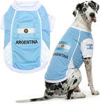 Parisian Pet Team Argentina Dog Jersey - Breathable Mesh Puppy Football Jersey - Lightweight Stretch Sporty Dog Clothes - Summer Shirts for Large Dogs - Soccer Jersey for Dogs - Sportswear Pet Clothes