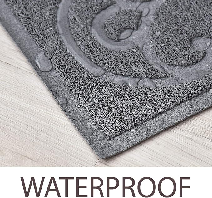 PetLike Cat Litter Box Mat, Thick Kitty Litter Trapping Mat, Durable,Waterproof &Washable with Non-Slip Backing, Soft on Kitty Paws and Easy to Clean, BPA Free