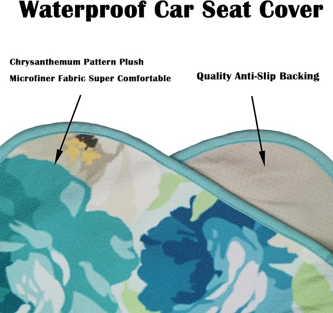 Car Seat Cover Protector Front Seats,for Gym Workout,Running,Swimming,Beach and Hiking,Waterproof Sweat Towel Bucket Seat Covers for Cars SUV Trucks (Chrysanthemum, 1Pcs)