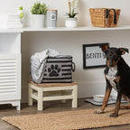 Bone Dry Pet Storage Collection Striped Paw Patch Bin, Black, Small Rectangle