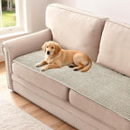 H.VERSAILTEX Plush Chenille Couch Cover for 3 Cushion Couch Anti Slip Washable Sofa Slipcovers Soft and Durable Furniture Protector for Dogs Cats Kids (27.5" x 59", Oatmeal)