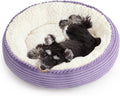 Love's cabin Round Donut Cat and Dog Cushion Bed, 24in Pet Bed for Small or Medium Dogs, Anti-Slip & Water-Resistant Bottom, Soft Durable Fabric Pet Beds, Washable Calming Cat Bed Violet