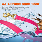 Viper Biothane K9 Working Dog Leash Waterproof Lead for Tracking Training Schutzhund Odor-Proof Long Line with Solid Brass Snap for Puppy Medium and Large Dogs, 33ft Passionfruit Pink