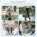 Petsfit Small Expandable Cat Carrier for Air Travel, Up to 9 lb | 16 x 10 x 9 in; sized for Alaska Airlines, with locking zippers, an interior safety tether and multi-side ventilation.