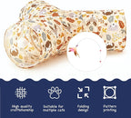 Tempcore Cat Tunnel for Indoor Cats, 3 Way Collapsible Pet Play Tunnel with Teaser Wand, Peek Holes & Hanging Ball, Interactive Tube for Kittens & Rabbits, Beige Deer