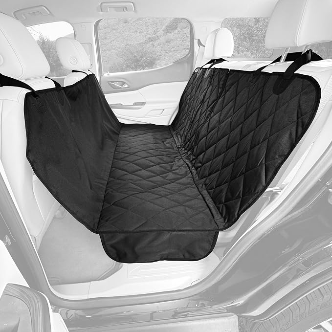 4Knines Dog Hammock – Rear Seat Cover for 60/40 Split Bench w/Armrest (Black, Extra Large)