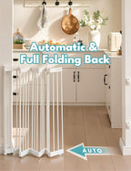 No Pawblems Retractable Safety Gate, Metal Adjustable Dog Gate for Doorways, Stairs & Hallways, Expands to 45" Wide, 36" Tall Gate, Auto Retract Design, No Bottom Bar, White