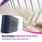 Self-Cleaning Flexible Neck Slicker Brush for Dogs & Cats, Grooming Brush for Deeper Reach with Long Stainless Steel Bristles, Deshedding & Detangling, Daily Use for Sensitive Skin