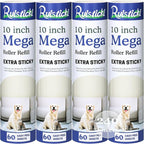 10 inch Mega Lint Roller Refills for Evercare Layers Smart Design Large Lint Rollers, 50% Stickier Refills Pack of 4, 60 Sheets per Refill, Total 240 Extra Sticky Sheets