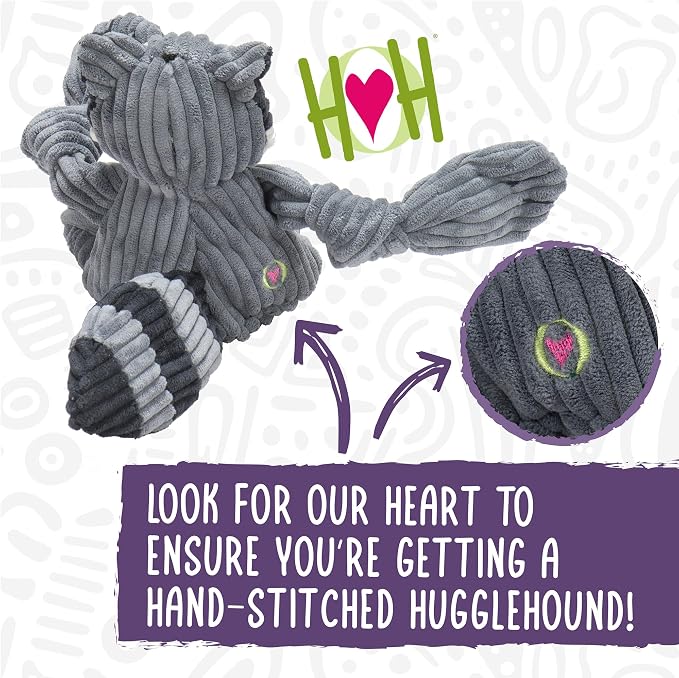 HuggleHounds Knottie Plush Dog Toy - Dog Stuffed Animal Toy for Small, Medium & Large Sized Dogs, Durable Plush to Keep Them Busy - Tartan Tidings Fox, Small