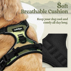 rabbitgoo Dog Harness, No Pull for Small Dogs with 2 Leash Clips, Pet Vest | No Choke with Handle, Adjustable Soft Padded, Reflective, Easy Control for Walking, Green Mountain, Small