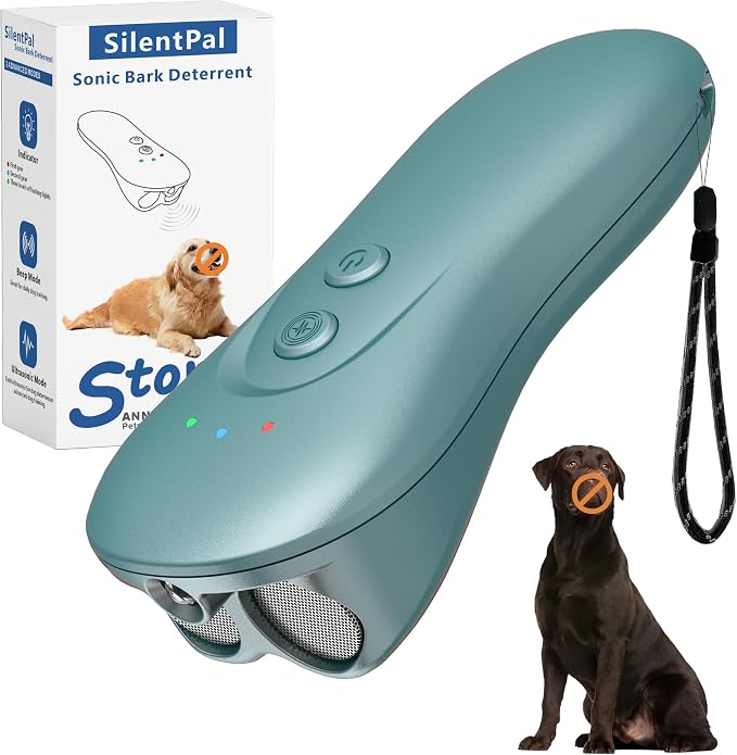 Dog Bark Deterrent Device,Anti-Barking Device,Up to 15Ft Long Range & Rechargeable Bark Control,Stop Barking Dog Devices,Safe for Dogs Training,Indoor & Outdoor（Green）
