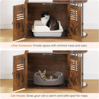 HOOBRO Cat Tree with Litter Box Enclosure, All-in-One 31.5" Cat Tower with Hidden Litter Box Cover Furniture for Indoor Cats, Versatile Cat Condo with Sisal Posts, Hammock, Rustic Brown FG45MZ03