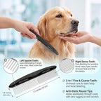 5 PCS Cat & Dog Grooming Kit Brush, Self-Cleaning Slicker Hair Brush, Nail Clipper, Undercoat Rake, Pet Bath Brush with Removable Screen,Pet Comb for Short & Long Haired Dogs Cats, Black