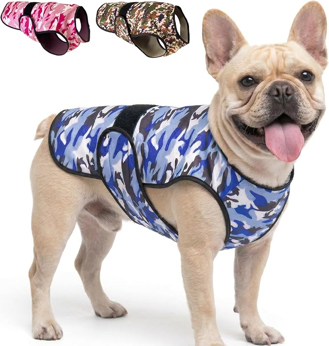 Dog Cooling Vest, 2-Layer Microfiber Cooling Jacket, Blue, M | Longer cooling duration, balanced comfort, UV protection, soft double-layer microfiber fabric, sizes to suit most dogs