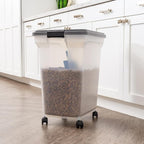 IRIS USA Dog Food Storage Container, Up to 58 lbs, Dark Gray, Made in USA | Includes 2-Cup Scoop & Wheels, Airtight Seal, BPA-Free, Bird Seed, Cat food, Cat Litter, Chicken Feed, Pellets