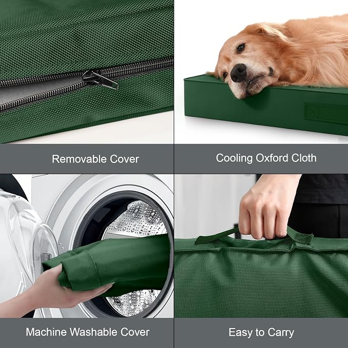 Outdoor Waterproof Orthopedic Dog Bed for Medium Size Dogs | Egg Crate Foam for Joint Support, Fits 36x23 Crates, TPU Waterproof Layer, Machine Washable 1680D Oxford Cover, Up to 50 lbs